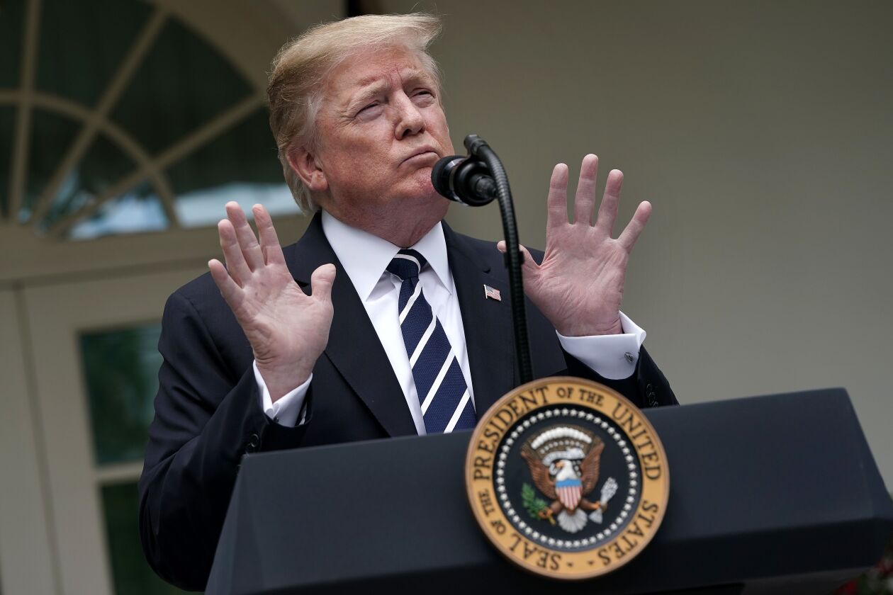 President Donald Trump speaks about Robert Mueller’s investigation into Russian interference in the 2016 presidential election in the Rose Garden at the White House on May 22, 2019.